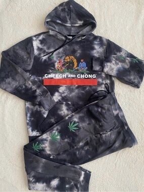 Men’s Cheech & Chong Sweatsuit, Hoodie & Sweatpants, Size Large, NEW